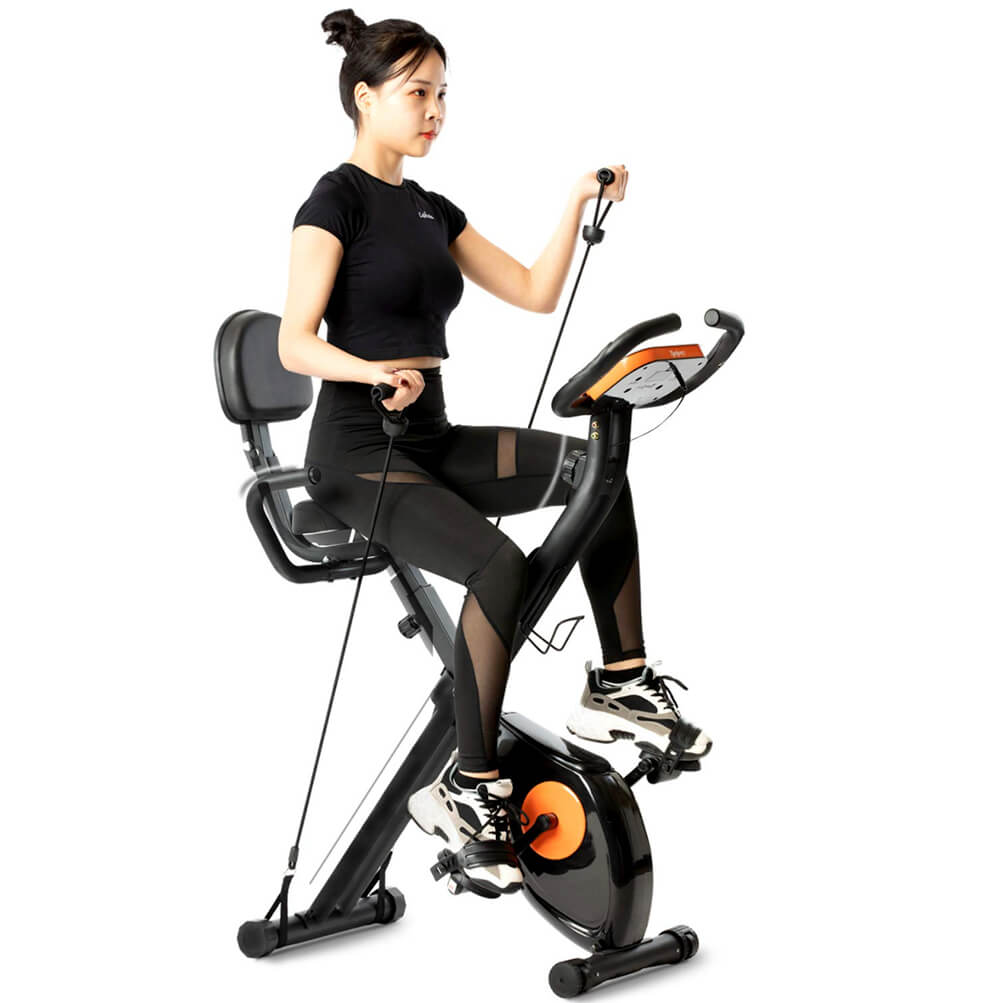 Tiptiper Folding Magnetic Upright Recumbent Stationary Bike